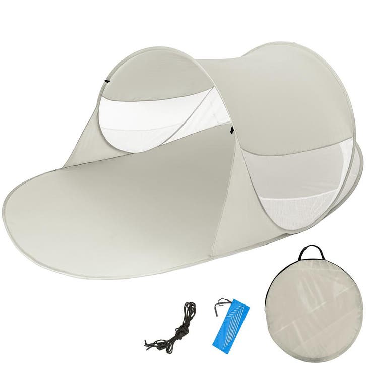 tectake Pop up strandtent Angelika - grijs, Caravans en Kamperen, Kampeeraccessoires, Verzenden