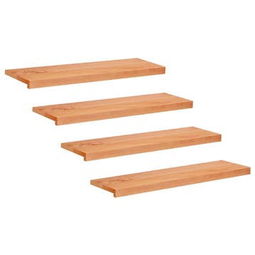 vidaXL Trapmatten 4 st Lak 100 x 30 x 2 cm Massief, Verzenden, Nieuw