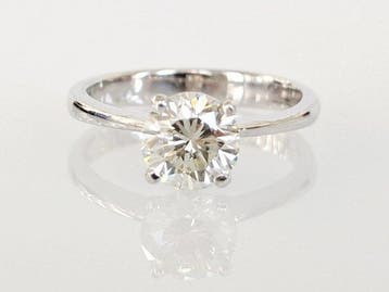 Verlovingsring - 14 karaat Witgoud - 1.26ct. tw. Diamant
