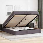 vidaXL Ottoman bed met matrassen 200x200cm kunstleer grijs, Verzenden