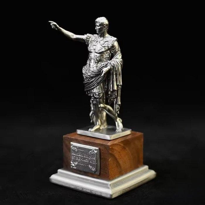 Beeldje - Statua Imperatore Romano - Hars, Hout, Antiek en Kunst, Curiosa en Brocante