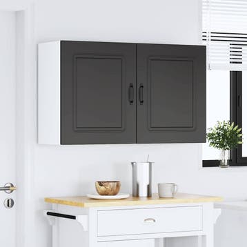 vidaXL Keuken Wandkasten 2 stuks Kalmar Zwart Geengineerd, Huis en Inrichting, Verzenden, Nieuw