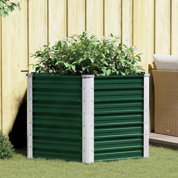 vidaXL Plantenbak verhoogd 129x129x77 cm gegalvaniseerd, Tuin en Terras, Verzenden, Nieuw