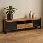 Tv-meubel Mangohout Nola 205 cm, Verzenden, Nieuw, Overige houtsoorten, Industriële meubels