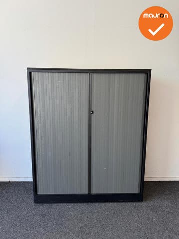 Roldeurkast - B-keuze - Ahrend - 144x120x45 - Zwart met Grij, Werkplek, Ophalen of Verzenden, Gebruikt, Kast