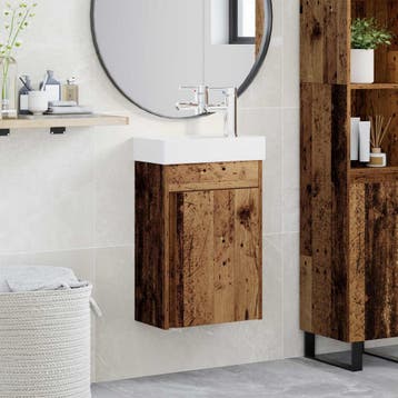 vidaXL Badkamermeubel met kraan Oud hout 40,5 x 22,5 x 62 cm, Verzenden, Nieuw