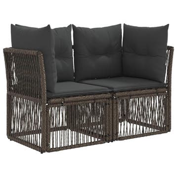 vidaXL Tuin Sofa 2-Aantal zitplaatsen Grijs poly rattan, Verzenden, Nieuw