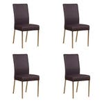 Set van 4 Leren eetkamerstoelen Real - Toledo Merlin, Ophalen of Verzenden