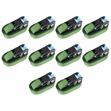 vidaXL Spanbanden 10 st 800 daN 6 m groen, Verzenden, Nieuw