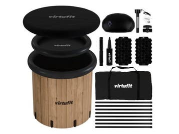 Veiling - VirtuFit ijsbad XXL 375L wood look incl. hoes, Sport en Fitness, Nieuw