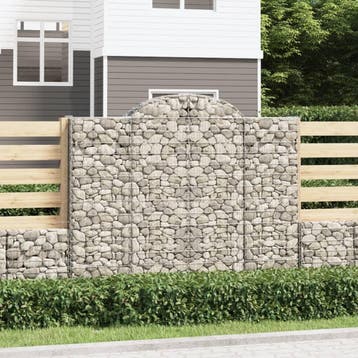 vidaXL Schanskorven 2 st gewelfd 200x50x160/180 cm ijzer, Verzenden