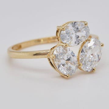 Zonder minimumprijs - Ring - 14 karaat Geel goud - 2.12ct., Nieuw