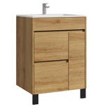 Badkamermeubel Set Salzburg 60 cm Eiken Staand Badmeubel, Verzenden, Nieuw
