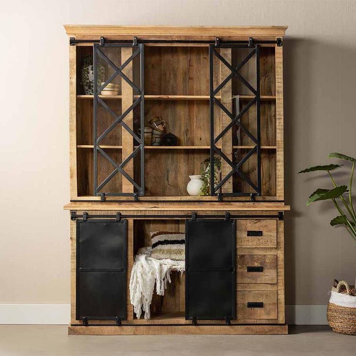 Buffetkast Mangohout Milan 160 Met Dubbele Deurtjes X, Huis en Inrichting, Kasten | Buffetkasten, Nieuw, Overige houtsoorten, Verzenden