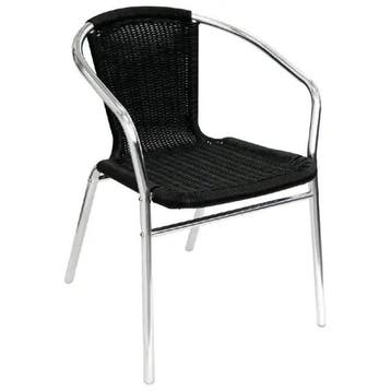 Stoelen | Polyrotan/Aluminium | Black | Grijs Frame |, Verzenden