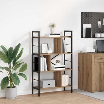 vidaXL Boekenplank 7-laags 75 x 30 x 123,5 cm Bewerkt hout, Huis en Inrichting, Verzenden, Nieuw