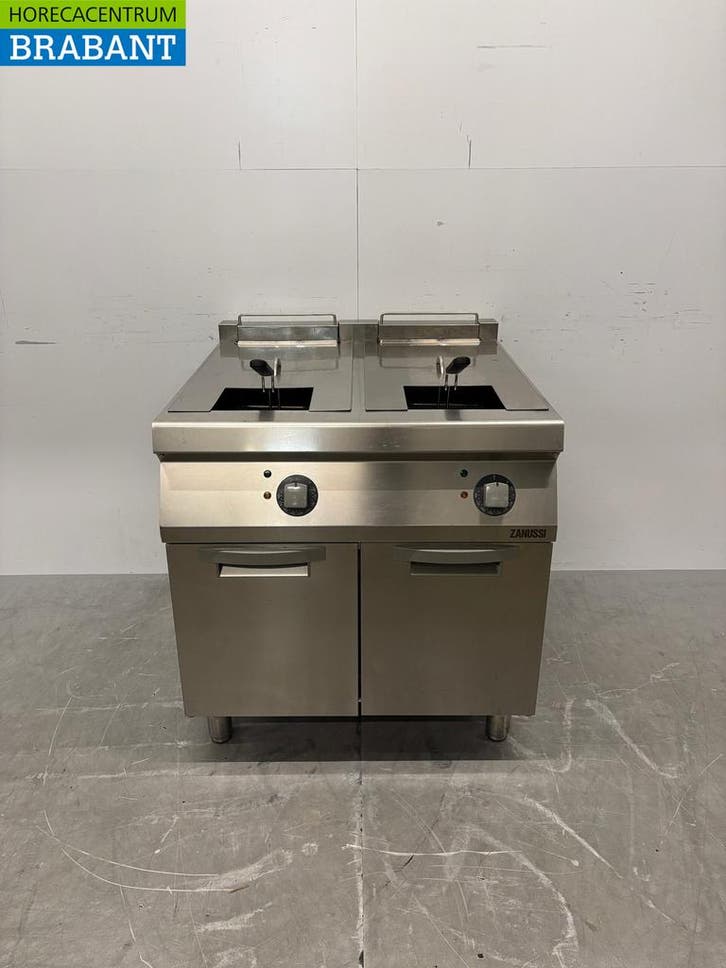 RVS Zanussi Dubbele Friteuse 2 x 18 liter 80 cm 400V Horeca, Articles professionnels, Horeca | Équipement de cuisine, Enlèvement ou Envoi