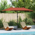 vidaXL Tuinparasol Terracotta 385 x 209 x 244 cm Polyester, Verzenden, Nieuw