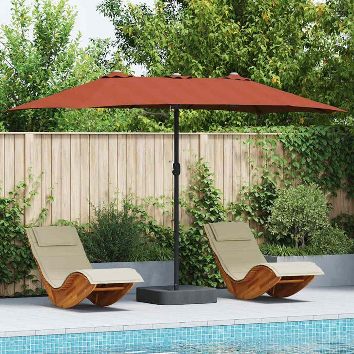 vidaXL Tuinparasol Terracotta 385 x 209 x 244 cm Polyester, Tuin en Terras, Parasols, Nieuw, Verzenden