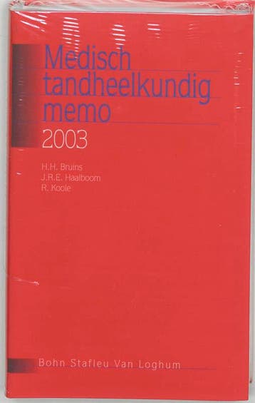 Medisch Tandheelkundig Memo 2003 9789031336791 H.H. Bruins, Verzenden, H.H. Bruins