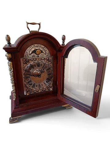 Pendule de cheminée - Vintage Bois, Laiton - 1950-1960