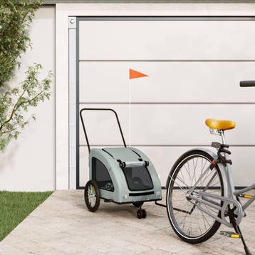 vidaXL Hondenfietstrailer oxford stof en ijzer grijs, Verzenden, Nieuw