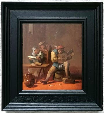 David II Teniers (1610-1690), Navolger van - Interior scene:, Antiek en Kunst
