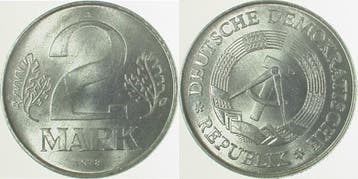 Duitsland Fehlpraegung 2 Mark Ddr 1978 A S20-s30 Stempeld..., Verzenden, België