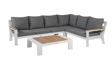 Exotan Valerie hoekbank wit rechts SALE |, Tuin en Terras, Tuinsets en Loungesets, Nieuw