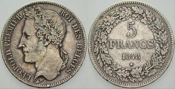 5 Francs 1848 Belgie-koenigreich Leopold I 1831-1865, Verzenden, België