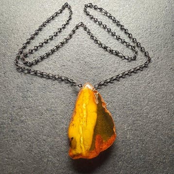 Oud natuurlijk patroon Baltisch amber hanger en ketting 30.1
