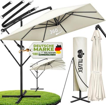 Zweefparasol - Tuinparasol - Parasol 235x235 cm - Met voet -, Tuin en Terras, Parasols, Verzenden, Nieuw