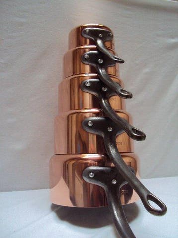 Magnifique lot 5 casseroles cuivre aluminium - Casserole -