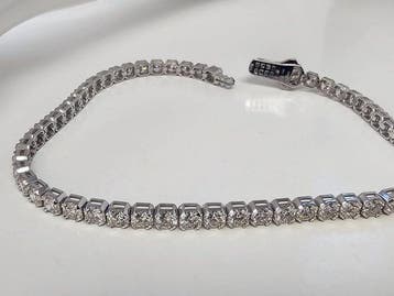 Zonder minimumprijs - Armband - 14 karaat Witgoud - 5.46ct.