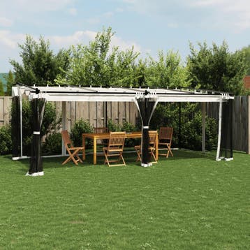 vidaXL Prieel met zijwanden van gaas 6x3 m staal, Verzenden, Nieuw