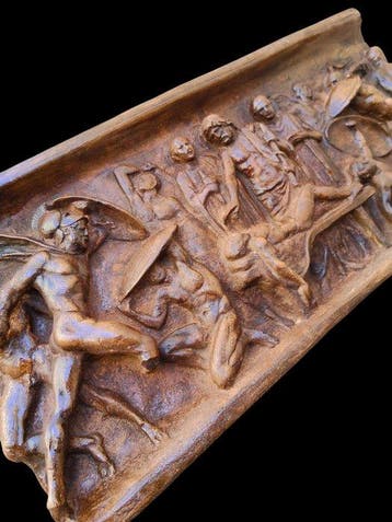 sculptuur, Bassorilievo Miracolo Di Asclepio - 23 cm -