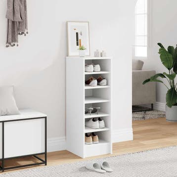 vidaXL Schoenenkast 31,5x35x90 cm bewerkt hout wit, Verzenden