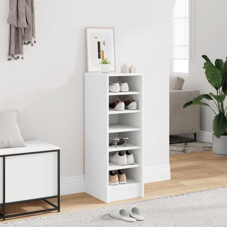 vidaXL Schoenenkast 31,5x35x90 cm bewerkt hout wit, Huis en Inrichting, Kasten | Schoenenkasten, Nieuw, Verzenden