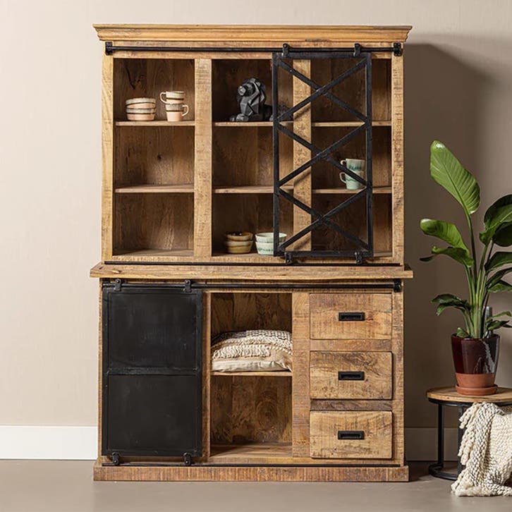 Buffetkast Mangohout Milan 160 X, Huis en Inrichting, Kasten | Buffetkasten, Nieuw, Overige houtsoorten, Verzenden