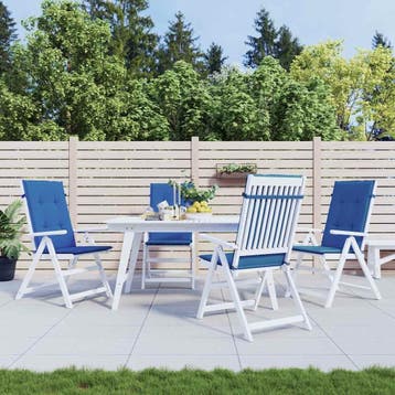 vidaXL Tuinstoelkussens 4 st hoge rug 120x50x3 cm stof, Verzenden, Nieuw