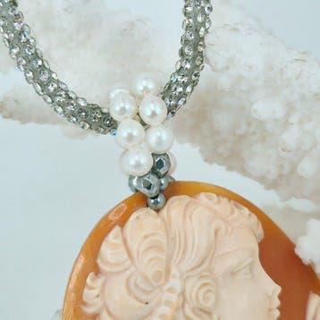 Zilver - Cameo - Handgegraveerde camee