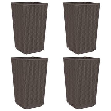 4x Plantenbak rattan-look - 75% korting, retour deal, Kunststof, Gebruikt, Verzenden, Minder dan 60 cm