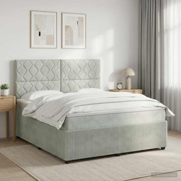vidaXL Boxspringbed met matras Lichtgrijs 140 x 200 cm, Verzenden