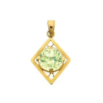 22 Krt. Gouden hanger met grote groene saffier, Bijoux, Sacs & Beauté, Bracelets à breloques, Ophalen of Verzenden