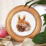 Eekhoorn Borduurset 18CT op Wit Borduurstof DW2909, Verzenden, Nieuw