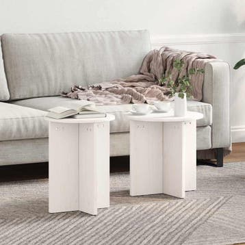 vidaXL Salontafel 2 st Wit 41.5 x 41.5 x 46 cm, Verzenden