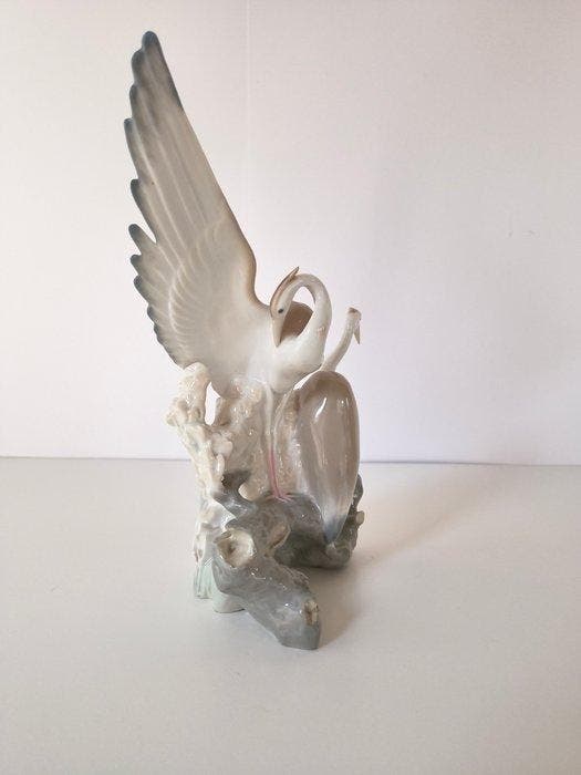 Lladró - Figuur - Cigüeñas / Pareja de aves - Porselein, Antiquités & Art, Antiquités | Verre & Cristal