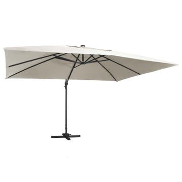 vidaXL Zweefparasol met LED en aluminium paal 400x300 cm, Verzenden