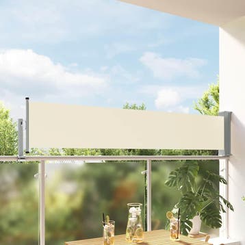 vidaXL Tuinscherm uittrekbaar 60x300 cm crèmekleurig, Verzenden