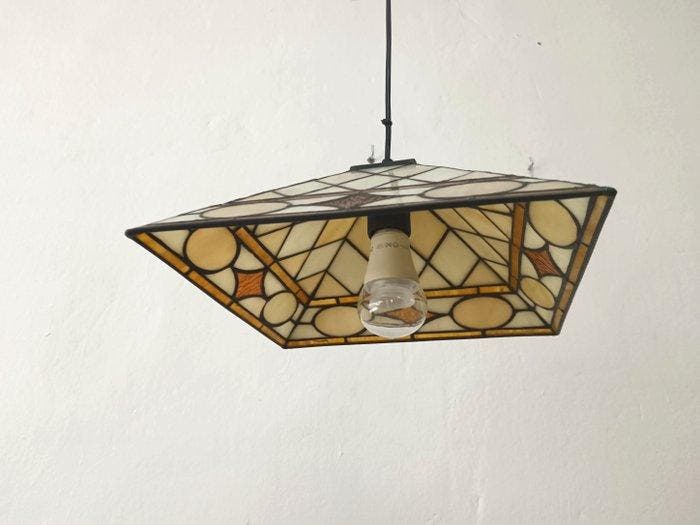 Tiffany style - Plafondlamp - Glas - plafondlamp, Antiek en Kunst, Curiosa en Brocante